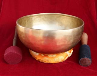 HANDMADE TIBETAN SINGING BOWL 10 INCH WITH FREE CUSHION AND MALLET 
